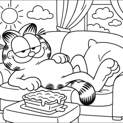 Desenho de Garfield para colorir e imprimir: número 11
