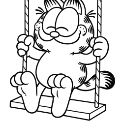 Desenho de Garfield para colorir e imprimir: número 13