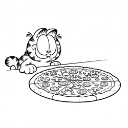 Desenho de Garfield para colorir e imprimir: número 14