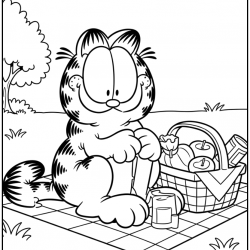 Desenho de Garfield para colorir e imprimir: número 16