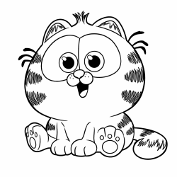 Desenho de Garfield para colorir e imprimir: número 19