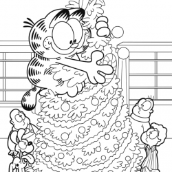 Desenho de Garfield para colorir e imprimir: número 20