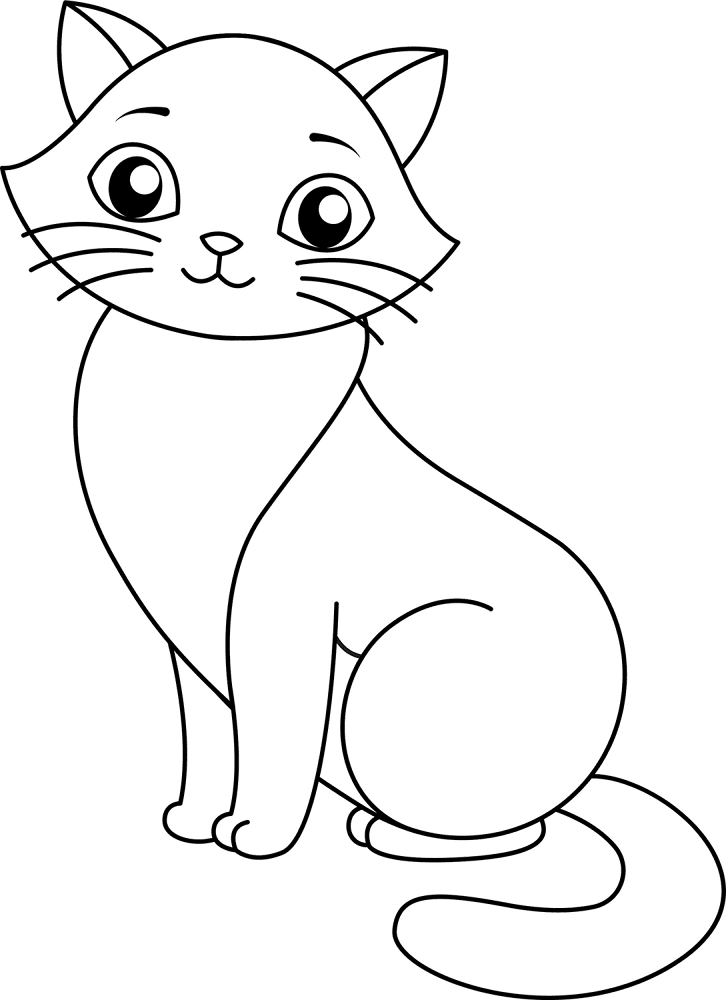 Desenho de Gatos para colorir e imprimir: número 6