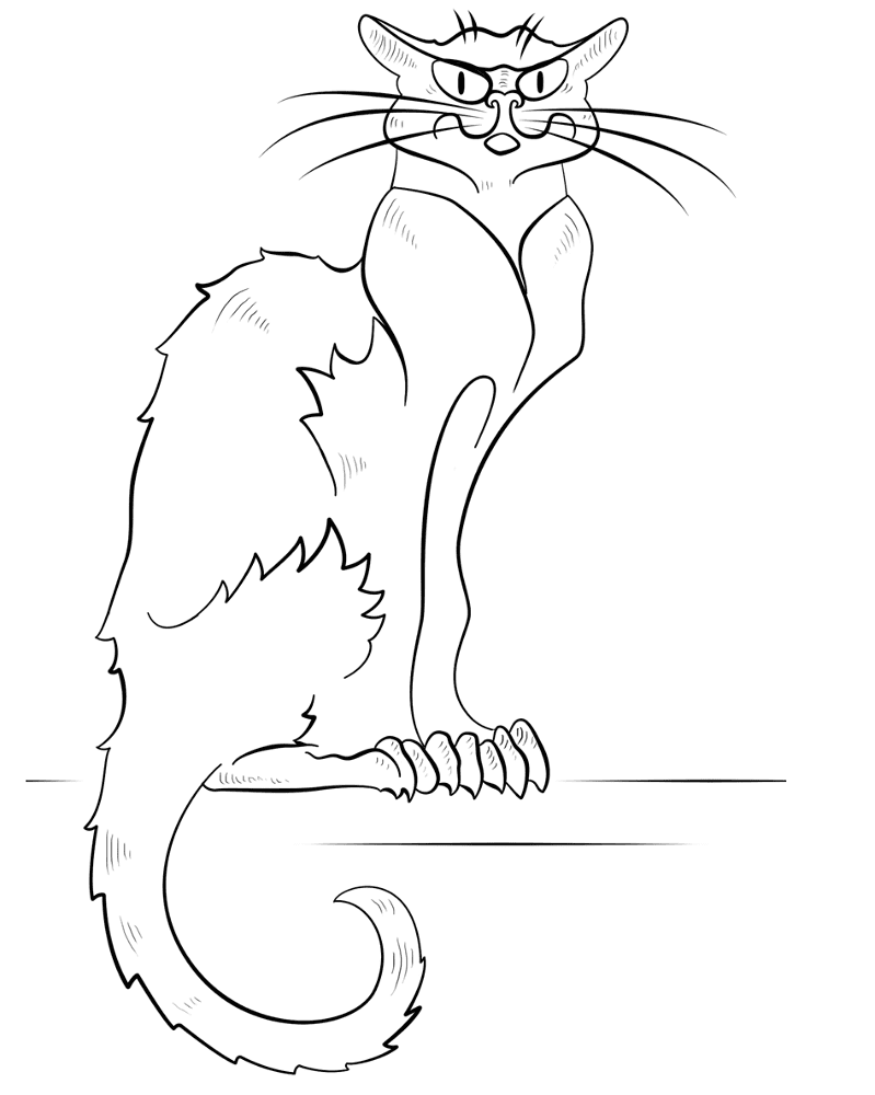 Desenho de Gatos para colorir e imprimir: número 12