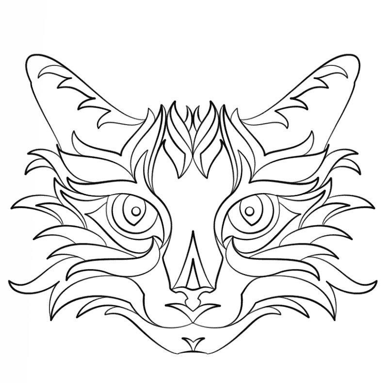 Desenho de Gatos para colorir e imprimir: número 14