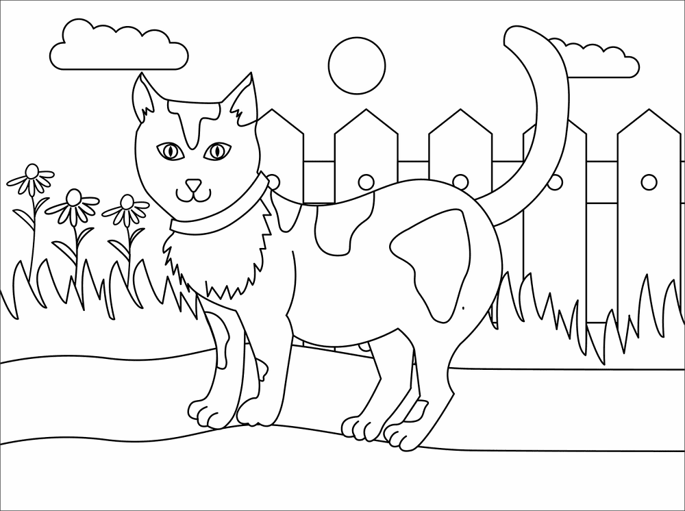 Desenho de Gatos para colorir e imprimir: número 16