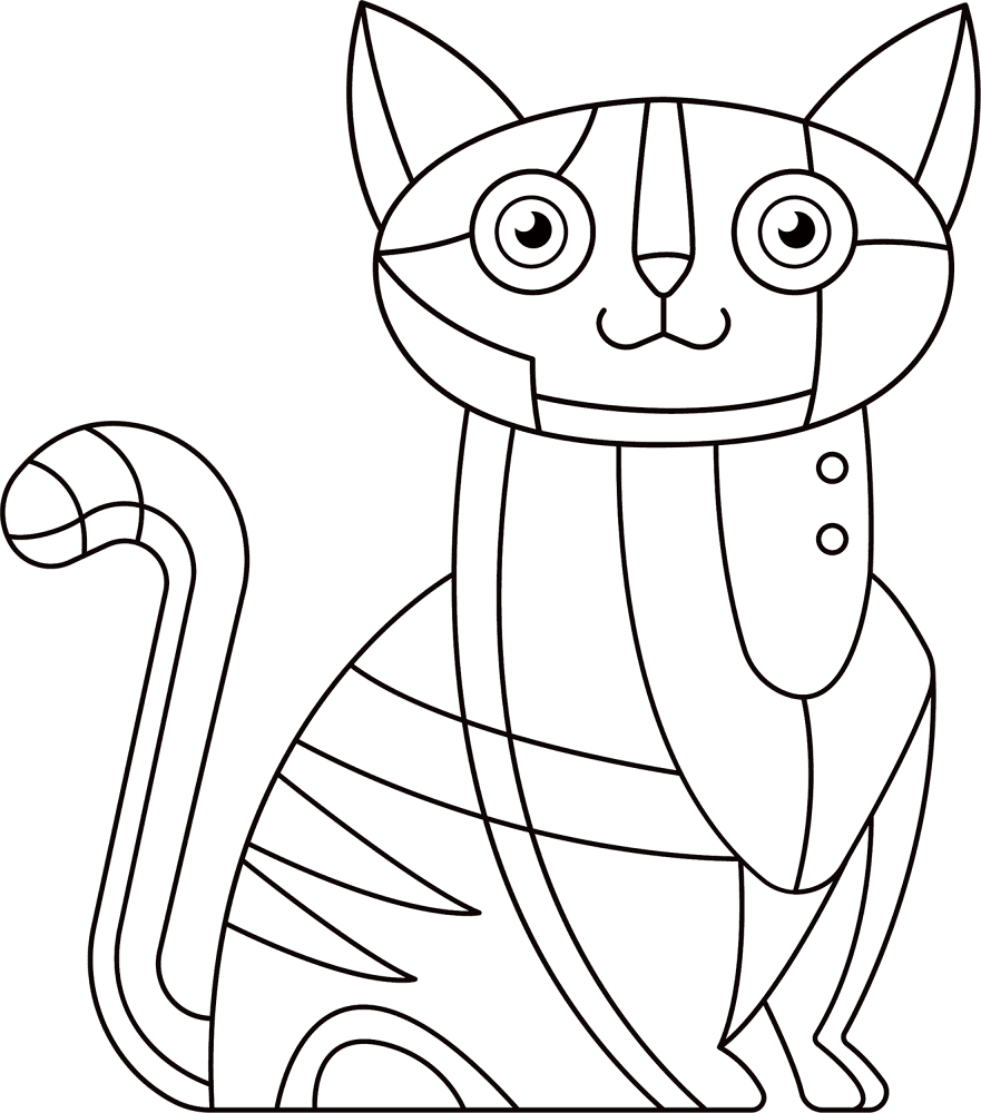 Desenho de Gatos para colorir e imprimir: número 17