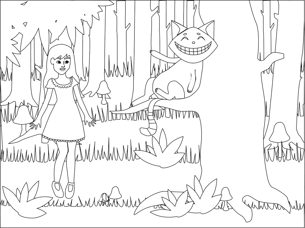 Desenho de Gatos para colorir e imprimir: número 18