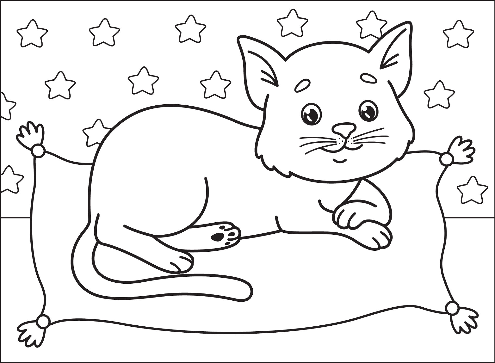 Desenho de Gatos para colorir e imprimir: número 19