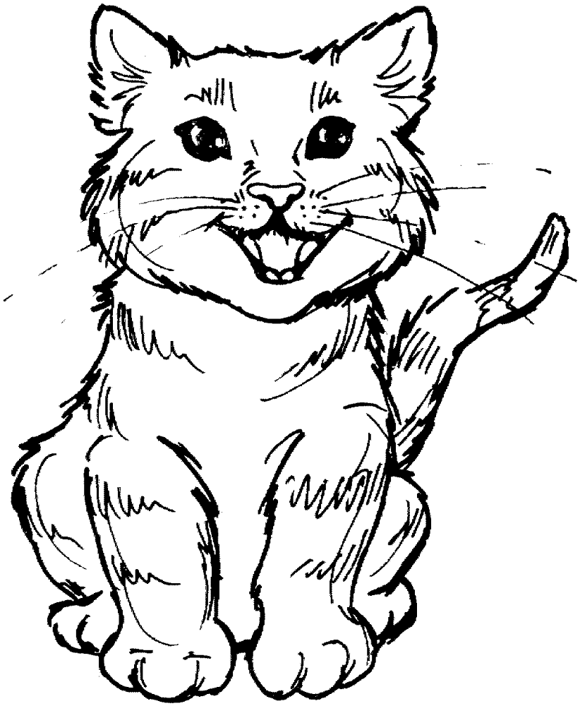 Desenho de Gatos para colorir e imprimir: número 24