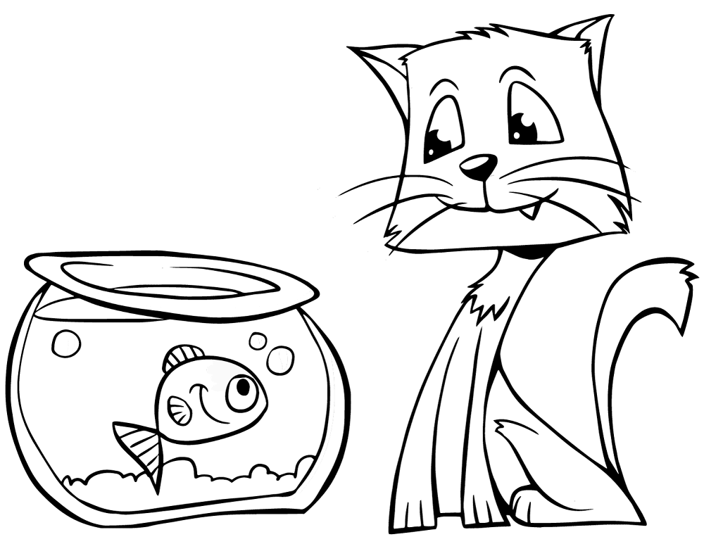Desenho de Gatos para colorir e imprimir: número 35