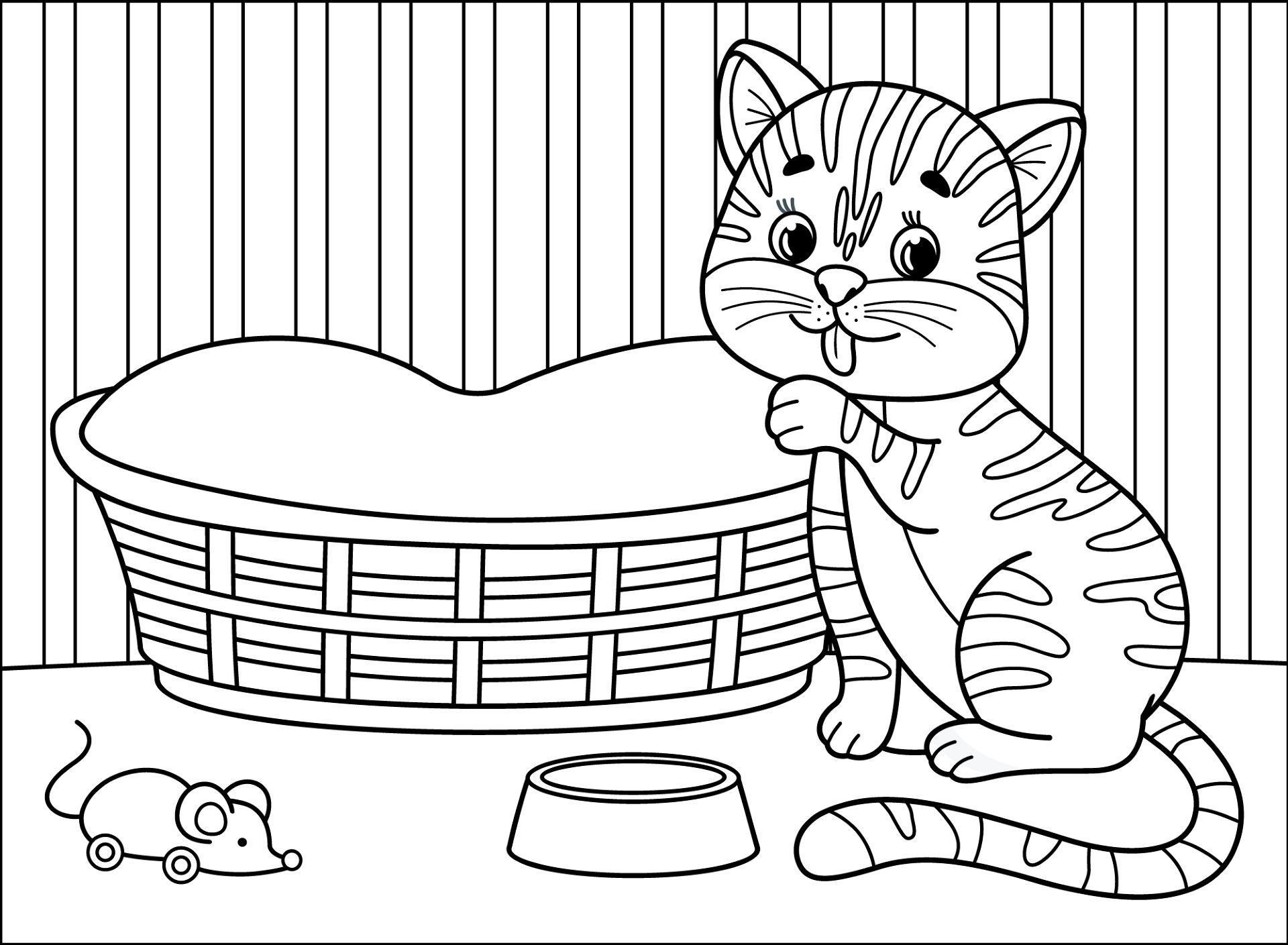 Desenho de Gatos para colorir e imprimir: número 39