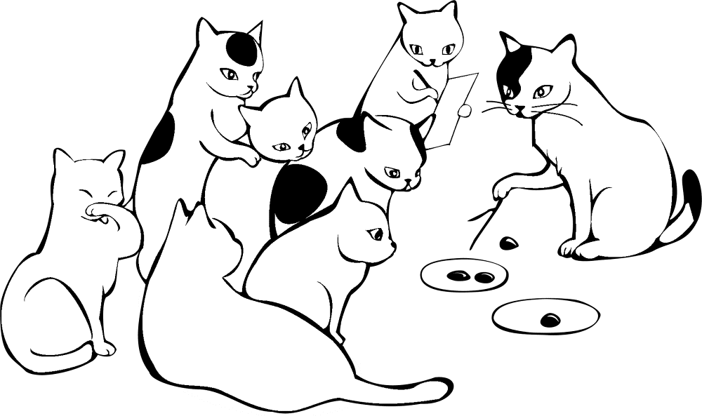 Desenho de Gatos para colorir e imprimir: número 41