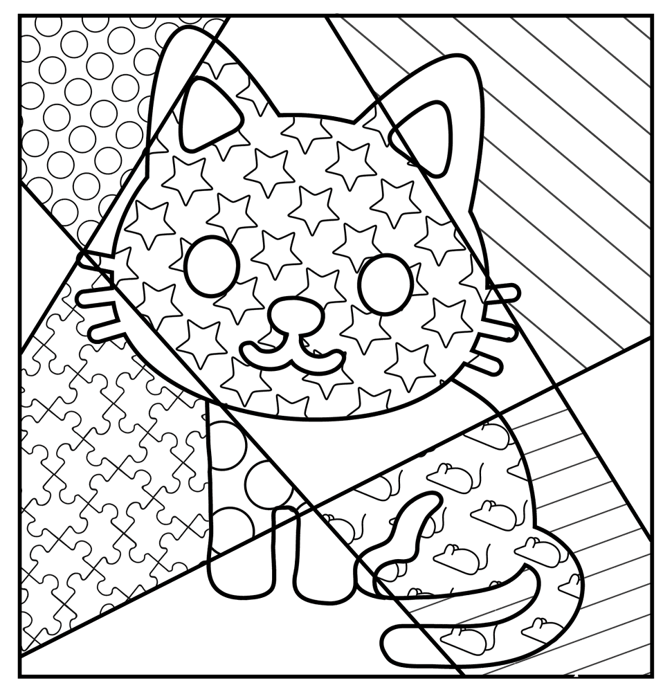 Desenho de Gatos para colorir e imprimir: número 43