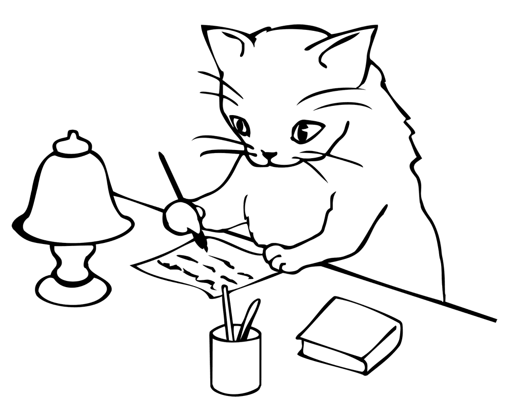 Desenho de Gatos para colorir e imprimir: número 45