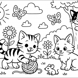 Desenho de Gatos para colorir