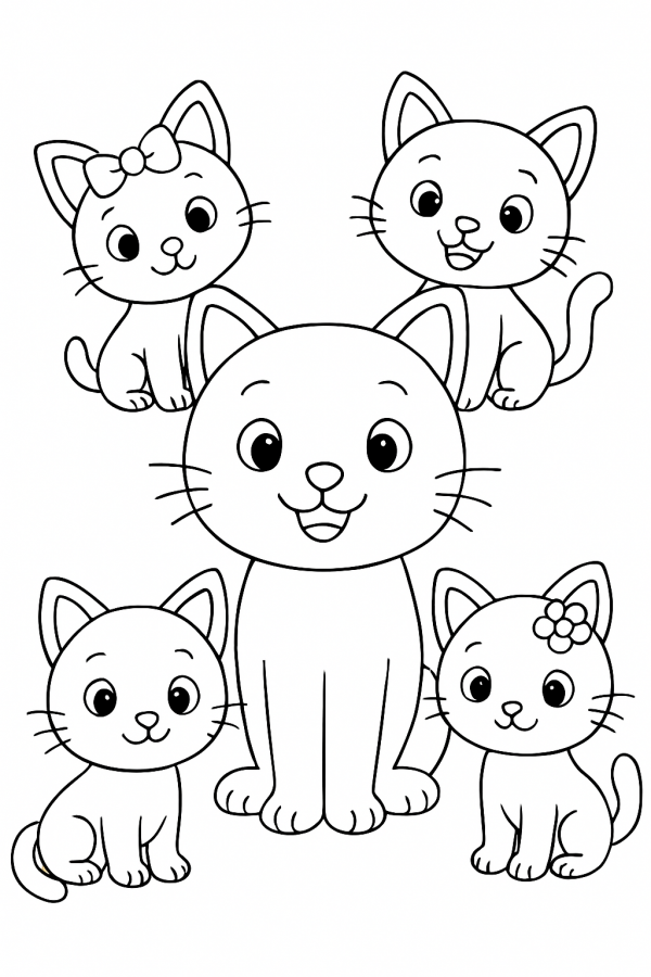 Desenho de Gatos para colorir