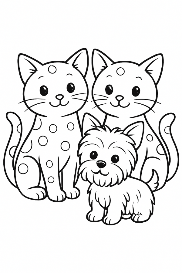 Desenho de Gatos para colorir
