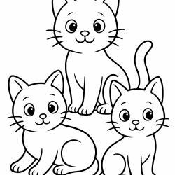 Desenho de Gatos para colorir