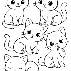 Desenho de Gatos para colorir