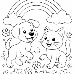 Desenho de Gatos para colorir