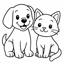 Desenho de Gatos para colorir