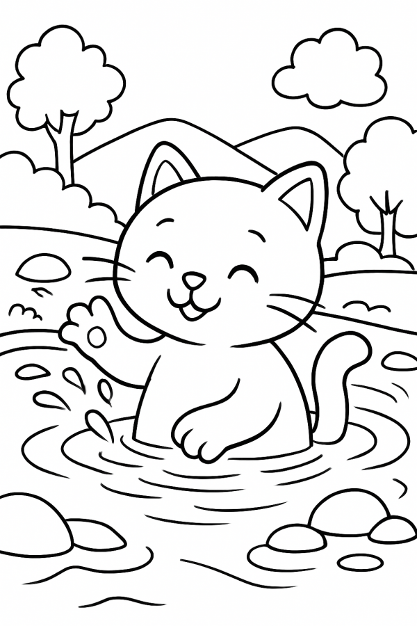 Desenho de Gatos para colorir