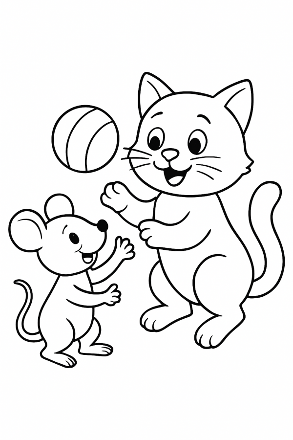 Desenho de Gatos para colorir