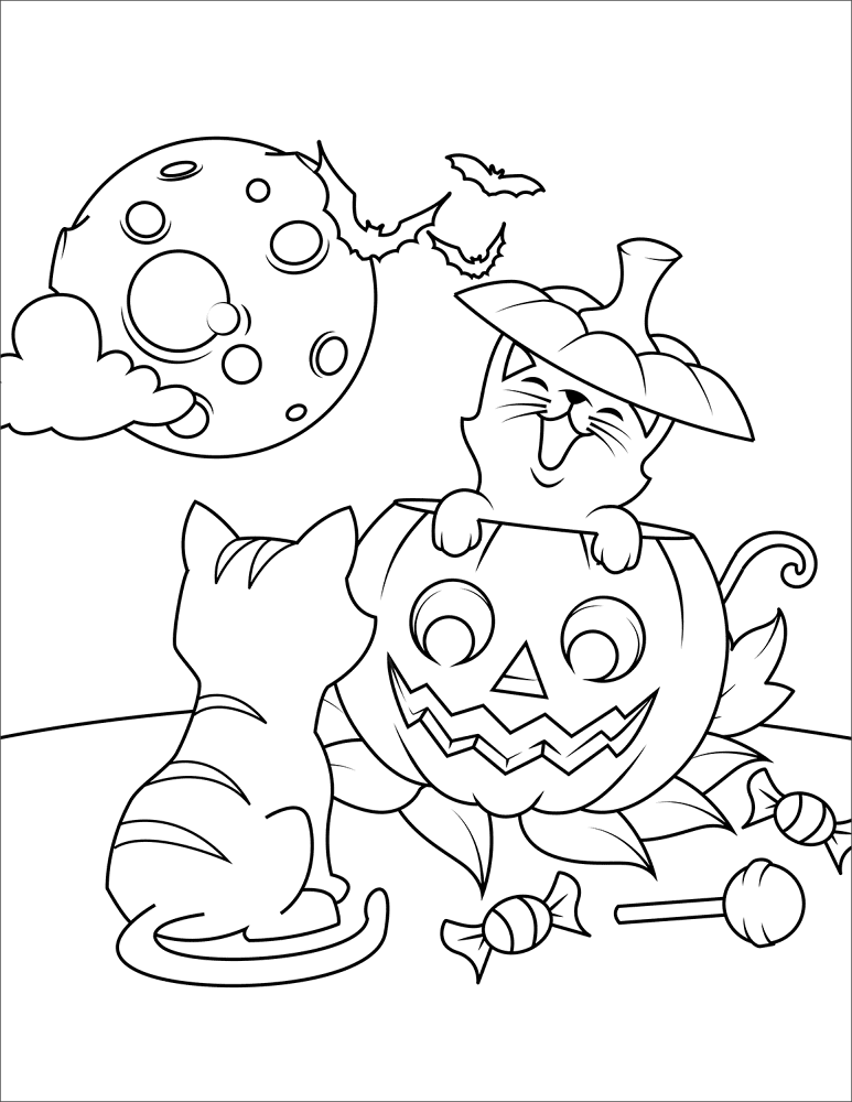Desenho de Gatos para colorir