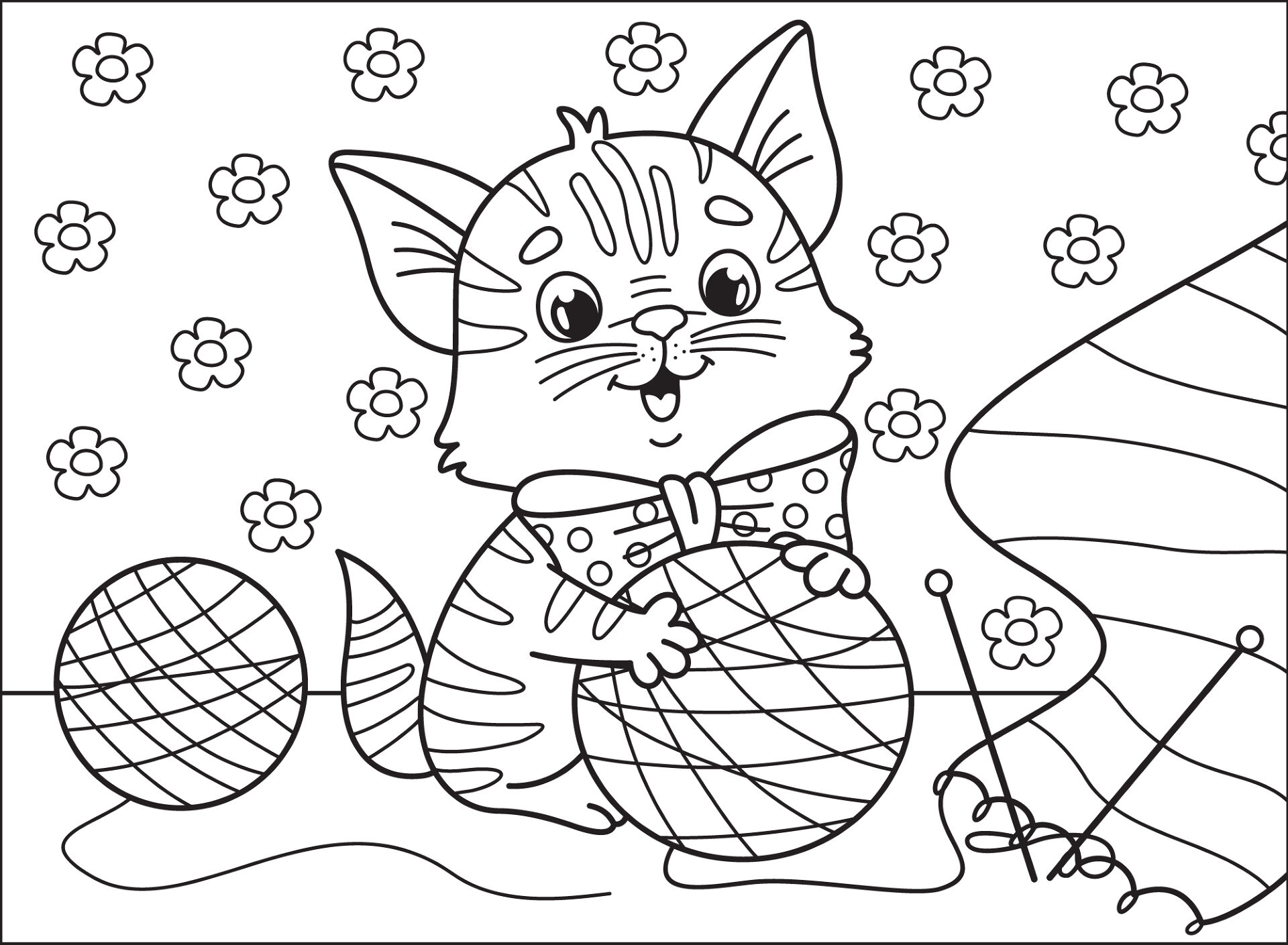 Desenho de Gatos para colorir