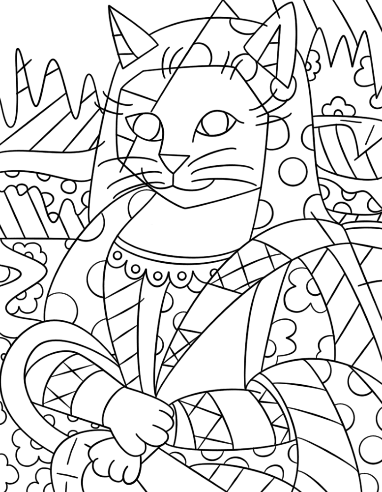 Desenho de Gatos para colorir