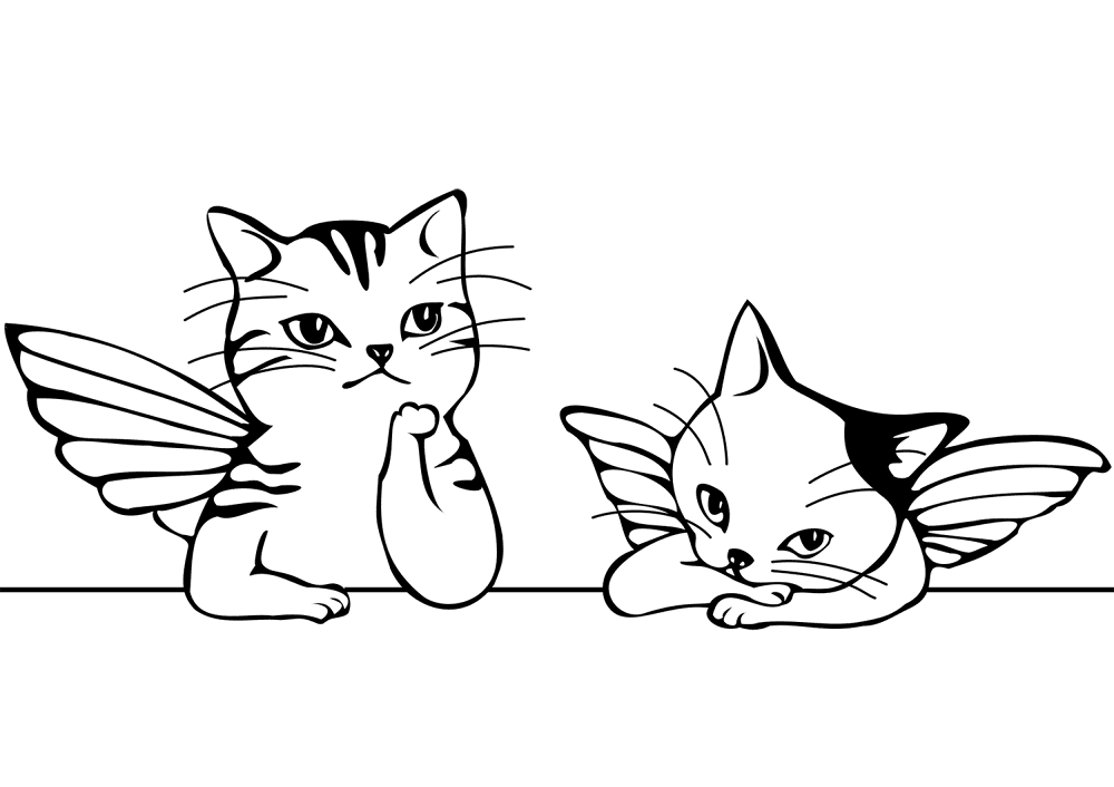 Desenho de Gatos para colorir