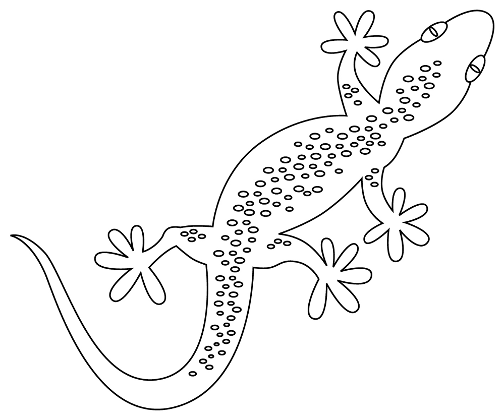 Desenho de Geco para colorir e imprimir: número 2