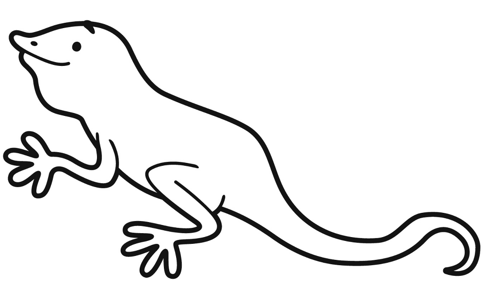 Desenho de Geco para colorir e imprimir: número 4