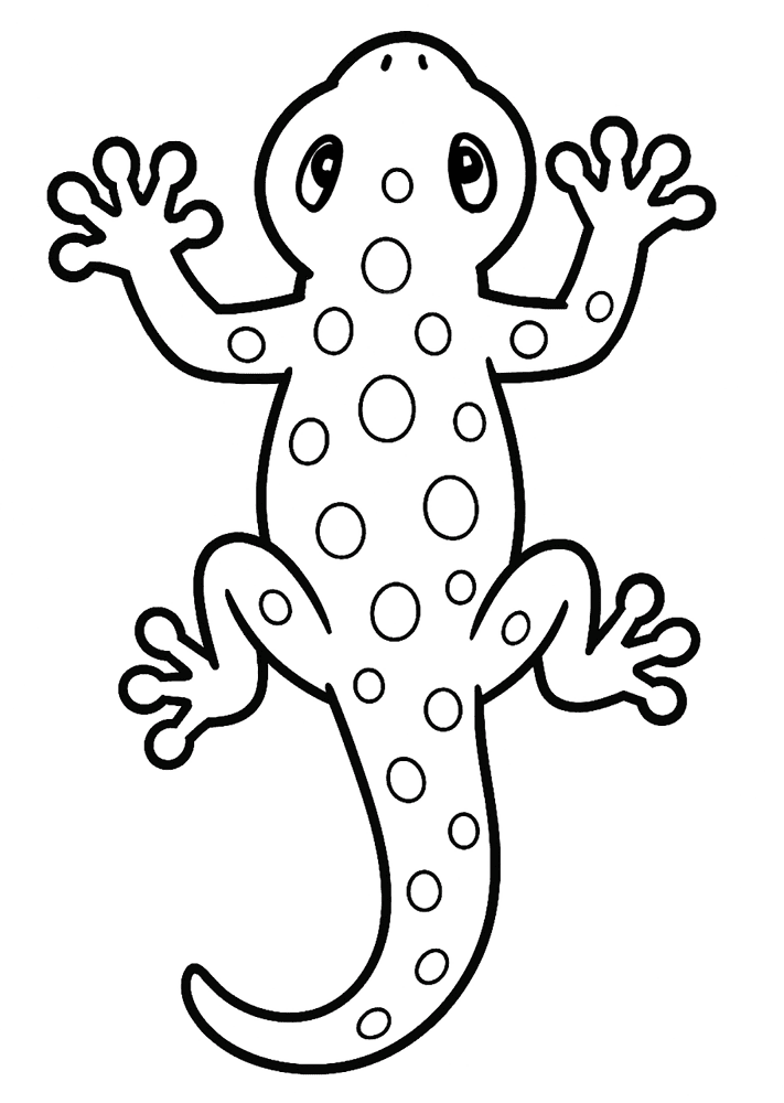 Desenho de Geco para colorir e imprimir: número 7