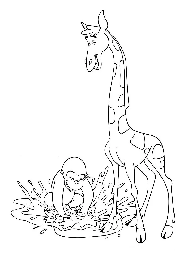 Desenho de George o Curioso para colorir e imprimir: número 1