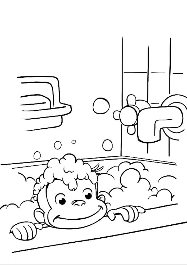 Desenho de George o Curioso para colorir e imprimir: número 3