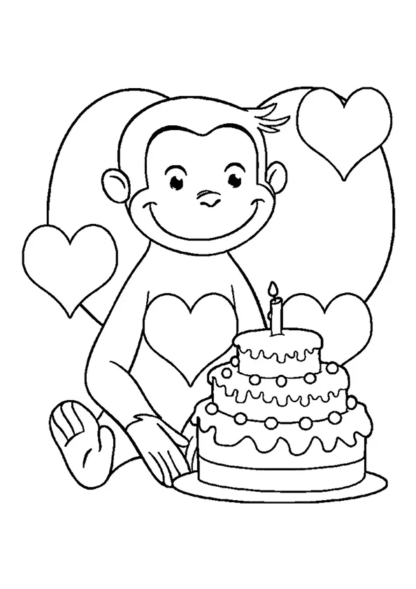 Desenho de George o Curioso para colorir e imprimir: número 4