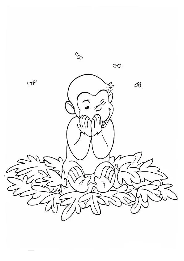 Desenho de George o Curioso para colorir e imprimir: número 7