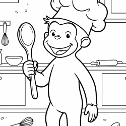 Desenho de George o Curioso para colorir e imprimir: número 9