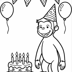 Desenho de George o Curioso para colorir e imprimir: número 10
