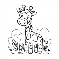 Desenho de Girafas para colorir e imprimir: número 6