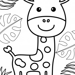 Desenho de Girafas para colorir e imprimir: número 10
