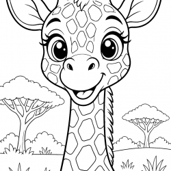 Desenho de Girafas para colorir e imprimir: número 15