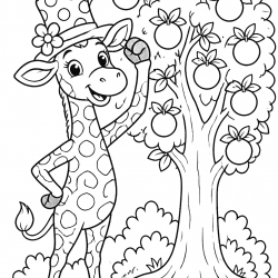 Desenho de Girafas para colorir e imprimir: número 18