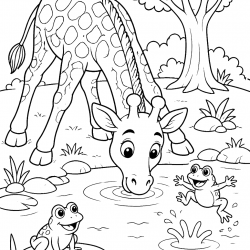 Desenho de Girafas para colorir e imprimir: número 19