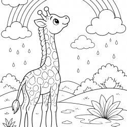 Desenho de Girafas para colorir e imprimir: número 20