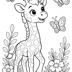 Desenho de Girafas para colorir e imprimir: número 21
