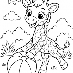 Desenho de Girafas para colorir e imprimir: número 22