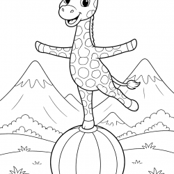 Desenho de Girafas para colorir e imprimir: número 23